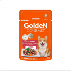 Golden Gourmet Sache Cães Carne, Espinafre Arroz Integral e Cenoura 85g